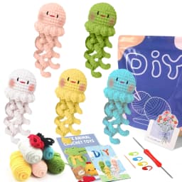 Animal Family Crochet Kit for BeginnersCrochet Starter Kits,DIY Crochet Kit For Beginners,Crocheting Knitting Kit Step-by-Step