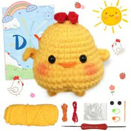 Animal Family Crochet Kit for BeginnersCrochet Starter Kits,DIY Crochet Kit For Beginners,Crocheting Knitting Kit Step-by-Step