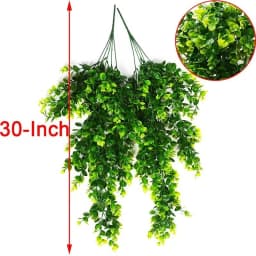 1Pcs Artificial 5Forks Rattan Eucalyptus Wall Hanging Simulation Greenery Fake Hanging Plants Vine Diy Home Outdoor Decor Plant