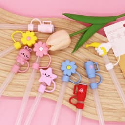 Silicone Straw Cap Cup Shaped MultiColor Dustproof Reusable Sealing Lid For 10MM Straws Hygienic Eco Friendly Beverage Accessory