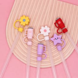 Silicone Straw Cap Cup Shaped MultiColor Dustproof Reusable Sealing Lid For 10MM Straws Hygienic Eco Friendly Beverage Accessory