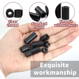 165pcs Black Nylon Round Spacer Assortment Kit, Electrical Outlet Screws Spacers, Plastic Spacers Without Threaded, Switch and R