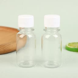 5PCS 60ML Small Plastic Bottles Ginger Shot Bottles With Caps Mini Juice Bottles Reusable Liquid Bottle Container Leak Proof