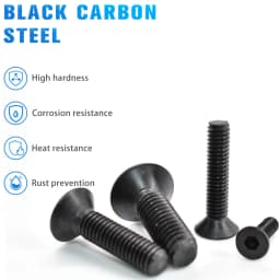 3-150pcs DIN7991 Black Steel 10.9 Hex Socket Countersunk ISO7380 G10.9 Round Allen Hexagon Socket Screw M2 M2.5 M3 M4 M5 M6 M8
