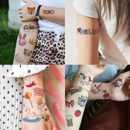 60 Sheets 1000+ Patterns Cute Cartoon Temporary Tattoos Animals Zoo Mermaid Dinosaur Unicorn Cat Dog Pets