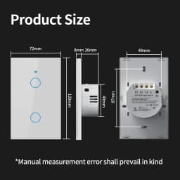 TNCE Tuya US Switch WiFi Zigbee, 1/2/3/4 Gang, No-Neutral/Wire LED Light Control Wall Button, Smart Voice with Alexa Google Home
