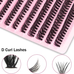 40D Thickness, Mixed Length 8-16mm, D Curl Natural & Anime Look, Reusable Individual Lash Clusters, Lightweight 3D Mink Effect.