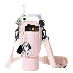 40oz Neoprene Water Bottle Carrier Bag for Stanley Quencher Cup Sleeve with Adjustable Shoulder Strap Water Bottle Holder Pouch