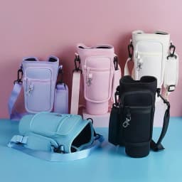 40oz Neoprene Water Bottle Carrier Bag for Stanley Quencher Cup Sleeve with Adjustable Shoulder Strap Water Bottle Holder Pouch
