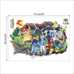 Cartoon Pokémon Pikachu Wall Sticker For Kids Room Living Room Bedroom Wall Decoration Kids Gifts Door Sticker Cute Posters