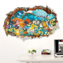 Cartoon Pokémon Pikachu Wall Sticker For Kids Room Living Room Bedroom Wall Decoration Kids Gifts Door Sticker Cute Posters