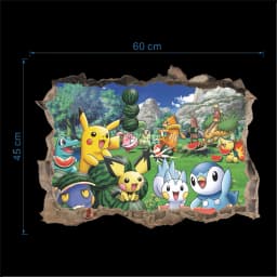 Cartoon Pokémon Pikachu Wall Sticker For Kids Room Living Room Bedroom Wall Decoration Kids Gifts Door Sticker Cute Posters