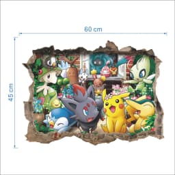 Cartoon Pokémon Pikachu Wall Sticker For Kids Room Living Room Bedroom Wall Decoration Kids Gifts Door Sticker Cute Posters