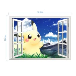 Cartoon Pokémon Pikachu Wall Sticker For Kids Room Living Room Bedroom Wall Decoration Kids Gifts Door Sticker Cute Posters