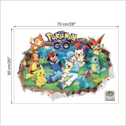 Cartoon Pokémon Pikachu Wall Sticker For Kids Room Living Room Bedroom Wall Decoration Kids Gifts Door Sticker Cute Posters