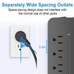 Power Strip US Plug AC Outlets Multitap Electrical Socket Extension Cord With USB C Ports Fast Charging Network Filter Adapter