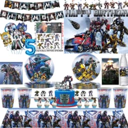 Transformation Birthday Party Decoration Plates Tablecloth Shape Shifting Robot Balloon Backdrop Baby Shower Kids Party Supplies