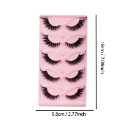 5 Pairs Cat Eye Lashes Faux Mink Eyelashes Natural Long Manga Lashes Winged End Eye Elongated Eyelashes Fake Lashes Makeup