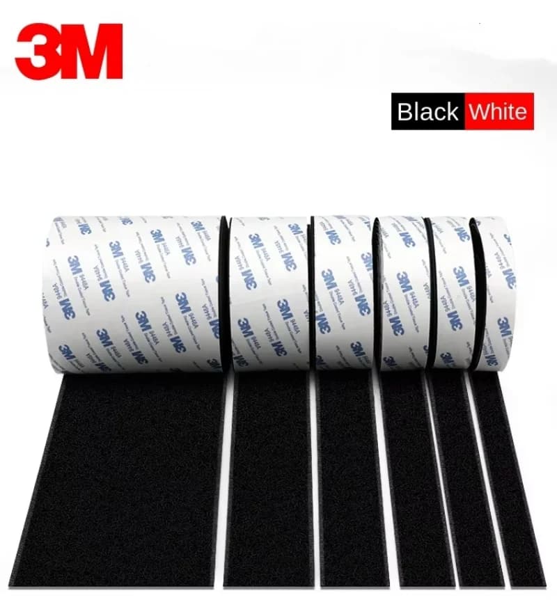 3M 9448A Black Double-Sided Self Adhesive 3m 16-100mm Strong Non-Trace High Temperature Resistant Hook and Loop Fastener Tape