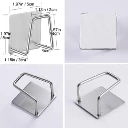 2PCS Stainless Steel Sink Sponge Holder Self Adhesive Drain Drying Rack Wall Hooks Accessories Storage Organizer