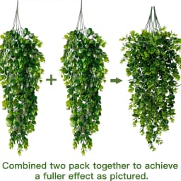 Artificial Hanging Plants Faux Eucalyptus Leaf Greenery Vine Outdoor UV Resistant Plastic Plants for DIY Home Wedding Decoration