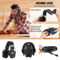 YHKEMA Tactical Headset Ear Protection Shooting Headphones for Hunting Hearing Earmuff Noise Reduction Earmuffs Silicone