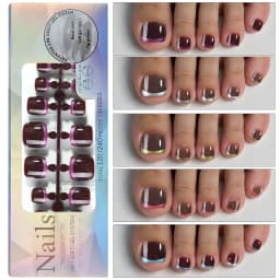 120Pcs/Boxed French Toe False Nail Press on Acrylic Nails Removable UltraThin Traceless Fake Nail Patches Reusable False Nail