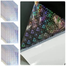 Holographic Glitter Laser Self Adhesive Waterproof Vinyl Stickers A4 Size Overlay Photos Windows Laptops Decorations 10pcs Sets