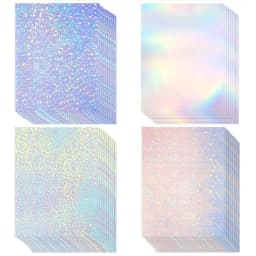 Holographic Glitter Laser Self Adhesive Waterproof Vinyl Stickers A4 Size Overlay Photos Windows Laptops Decorations 10pcs Sets