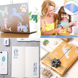 Holographic Glitter Laser Self Adhesive Waterproof Vinyl Stickers A4 Size Overlay Photos Windows Laptops Decorations 10pcs Sets
