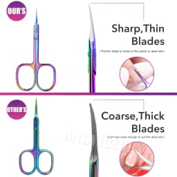 1Pcs Nail Cuticle Scissors Eyebrows/Eyelashes Mustache Multi-Purpose Cuticle Extra Fine Curved- Professional Manicure Scissors