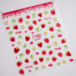 1pcs 5D Kawaii Jelly Strawberry Nail Art Stickers Fashion Cartoon Fruit Nail Transfer Slider Decals DIY Decorations Accessories