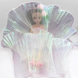 Lace Trim Organza Fabric Mermaid Ruffled Transparent Iridescent Laser Pleated for Patchwork Skirts Wedding Sewing Costume Supply