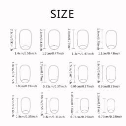 24 short oval press on nails gradient fake nails, paired with 1 piece of jelly and 1 nail file