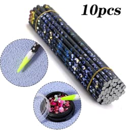 5pcs/set Nail Dotting Pen Picking Rhinestones Gems Drill Crystal Wax Pencil Diamond Picker Nail Art Tool 27.7cm= 9inches
