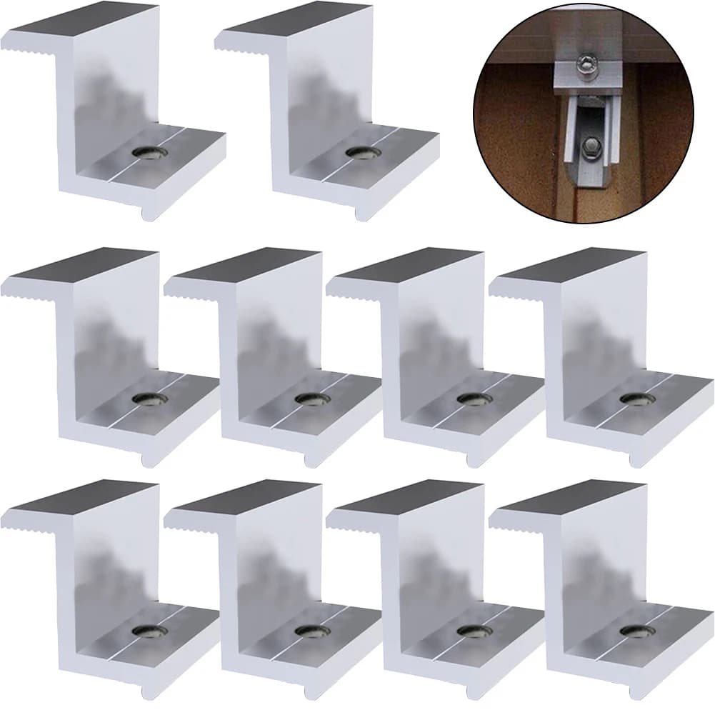 10Pcs Solar Photovoltaic Mounting PV End Clamps 30-45mm Clamps For Solar Module Solar Panel Racking Mounts Accessories