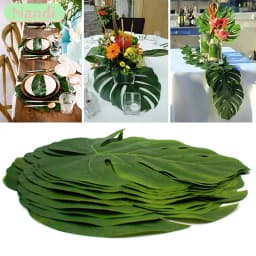 Artificial Tropical Palm Leaves Jungle Party Decoration Safari Animal S Summer Hawaiian Wedding Birthday Party Home Table Decor
