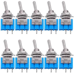 10pcs DPDT Mini Toggle Switch 2pin 2 Position ON/Off Miniature Toggle Switch 6A 125V Toggle Switch