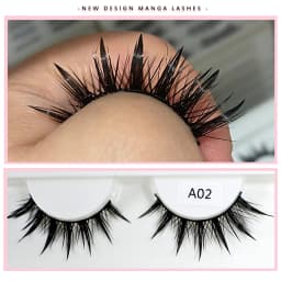 New Design Fashion False Eyelashes Cosplay Dramatic Spike Wet Lashes Makeup Manga Fake Eyelashes