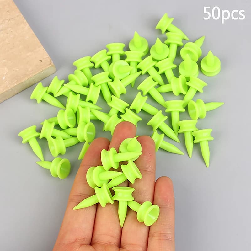 50Pcs/Pack Professional Golf Tees 25MM 0.98' Castle Green Golfer Accessory Plastic Golf Tees Perfect For Teeing The Ball