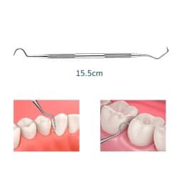 stainless steel double ended toothpick scraper tool, periodontal probe explorer, dental stain remover