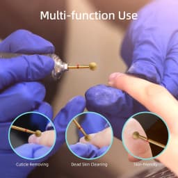 HYTOOS 5mm Ball Cuticle Clean Nail Drill Bit, Titanium Russian Diamond Nail Bits Nail Cleaner Accessories Tool for Dead Skin