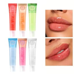 6Pcs Fruit Flavor Glossy Lip Oil Set Clear Hydrating Moisturizing Lip Gloss Women Lips Makeup Wholesale