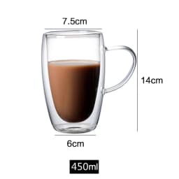 150/250/350/450ml Heat Resistant Double Wall Coffee Cup Transparent Glass Whiskey Tea Milk Cups Cold Beverage Wine Mug Drinkware