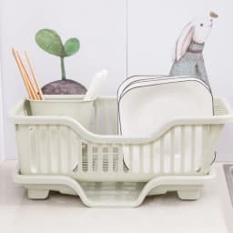 Dish Drying Kitchen Utensils Drainer Rack with Drain Board Countertop Dinnerware Plates Bowls Chopsticks Spoons Organizer