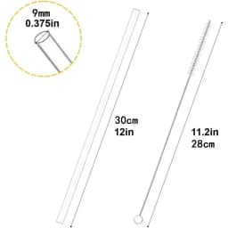 9mm Straight Cup Drinking Straws Vacuum Tumbler Themos Cup Bottle Replacement Straw with Brush Suitable for Stanley 18-40oz