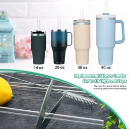 9mm Straight Cup Drinking Straws Vacuum Tumbler Themos Cup Bottle Replacement Straw with Brush Suitable for Stanley 18-40oz