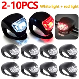 2-10pcs LED Silicone Bicycle Front Rear Light Set 3 Modes Waterproof MTB Mountain Road Bike Cycling Headlight Tail Warning Lamp