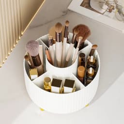 360 Rotating Makeup Desktop Cosmetic Storage Box Organizer Large Capacity for Bathroom Portable Lipstick Makeup Brush Pen Holder