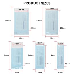DM 200pcs/box Self-sealing Sterilization Pouches 5 Sizes Self-adhesive Bags Clean Pouches for Tattoo Dental Nail Art Accessories